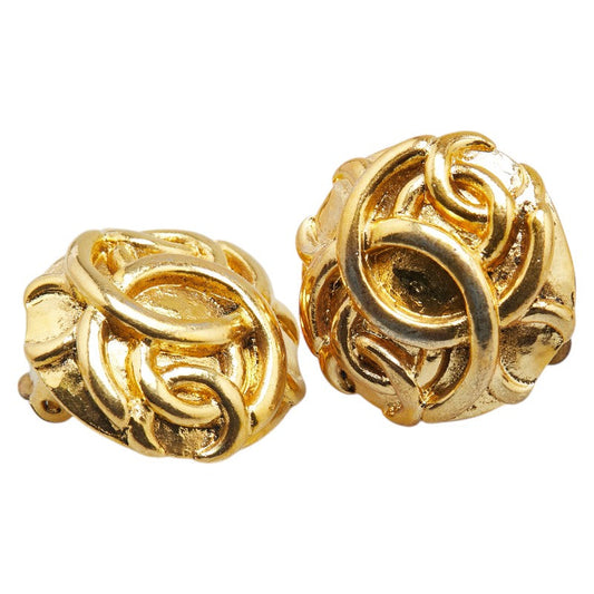 Chanel Vintage Coco Mark Round Earrings