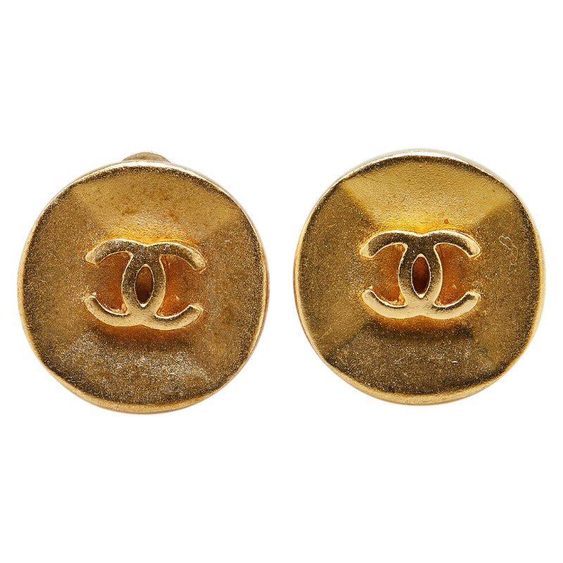 Chanel Vintage Coco Mark Earrings Gold
