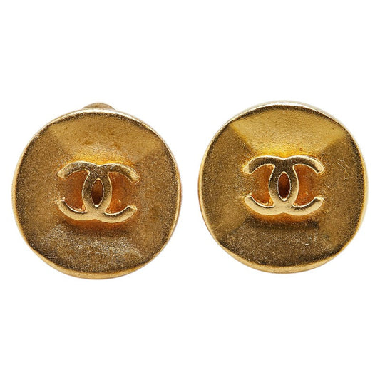 Chanel Vintage Coco Mark Earrings Gold
