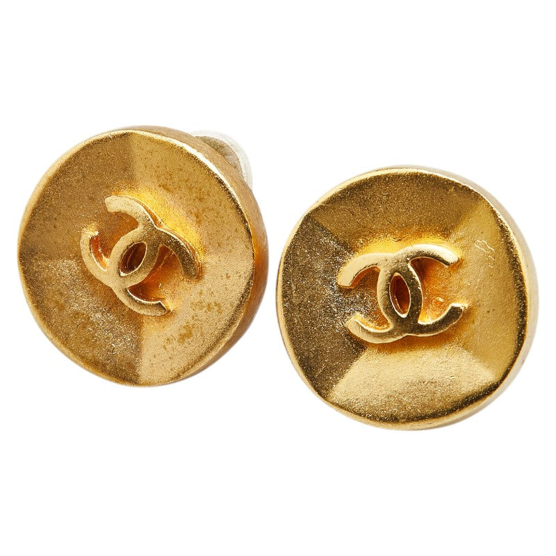 Chanel Vintage Coco Mark Earrings Gold