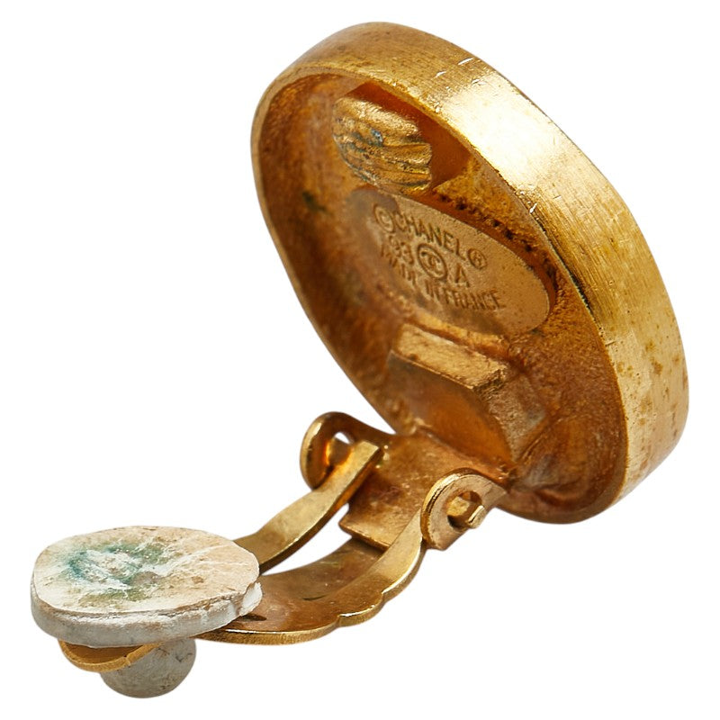 Chanel Vintage Coco Mark Earrings Gold