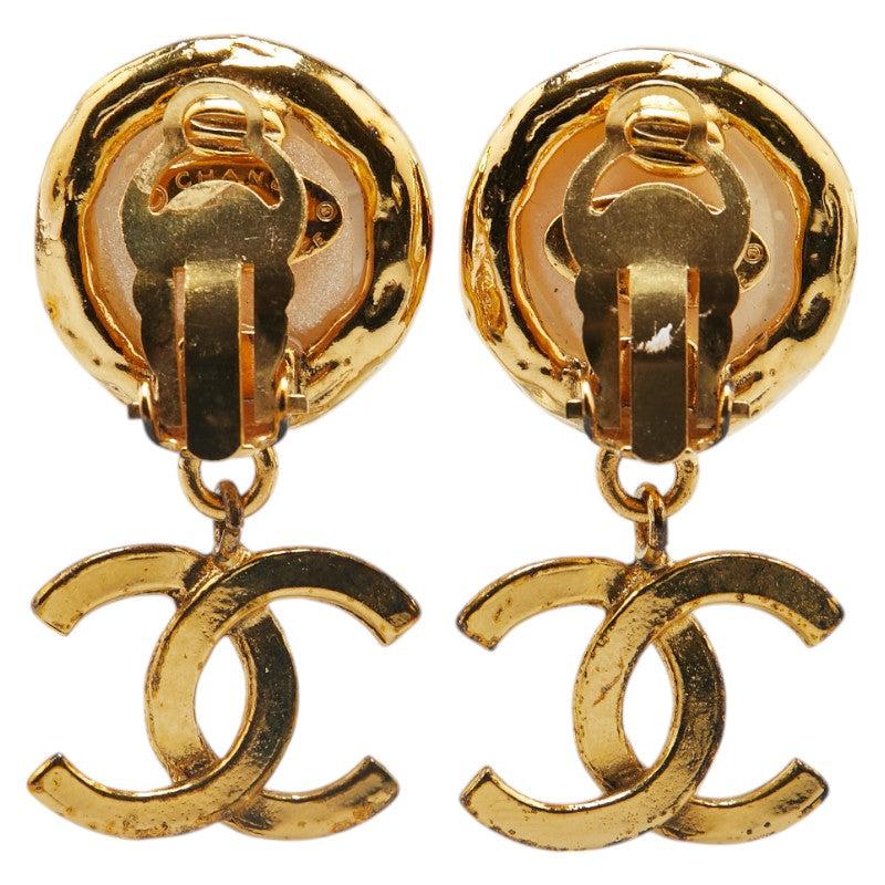 Chanel Vintage Coco Mark Faux Pearl Earrings