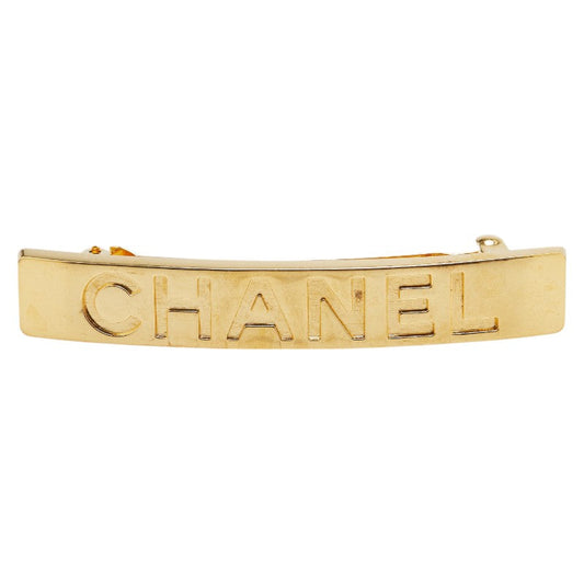 Chanel Vintage Logo Gold Hair Barrette