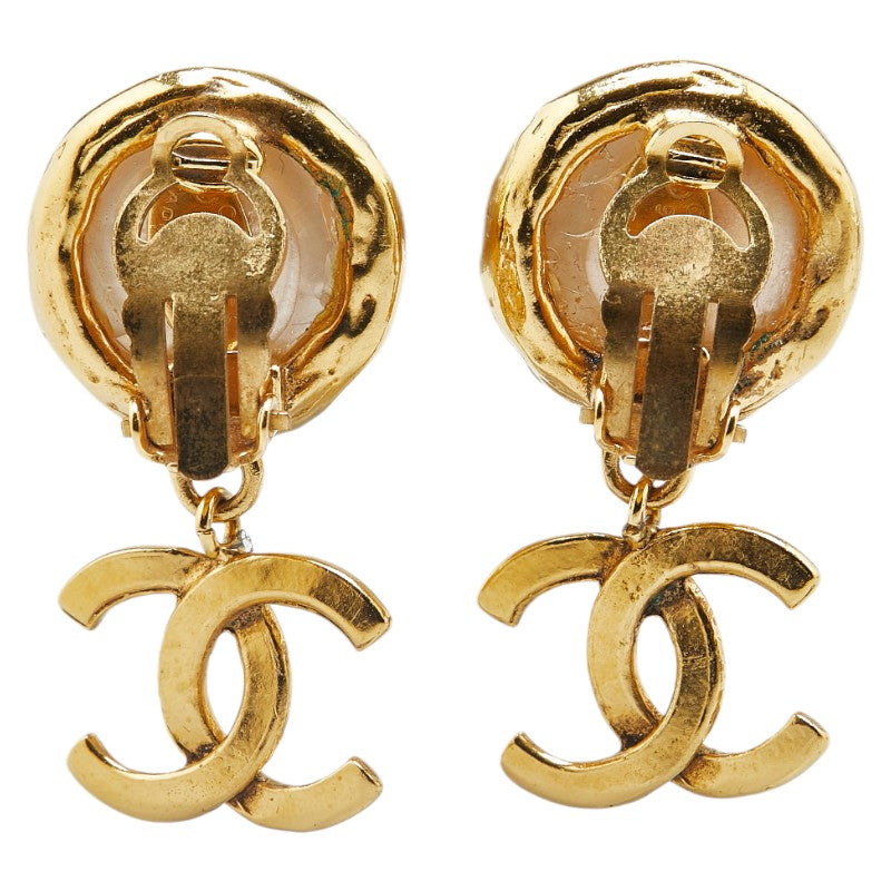 Chanel Vintage Coco Mark Pearl Earrings