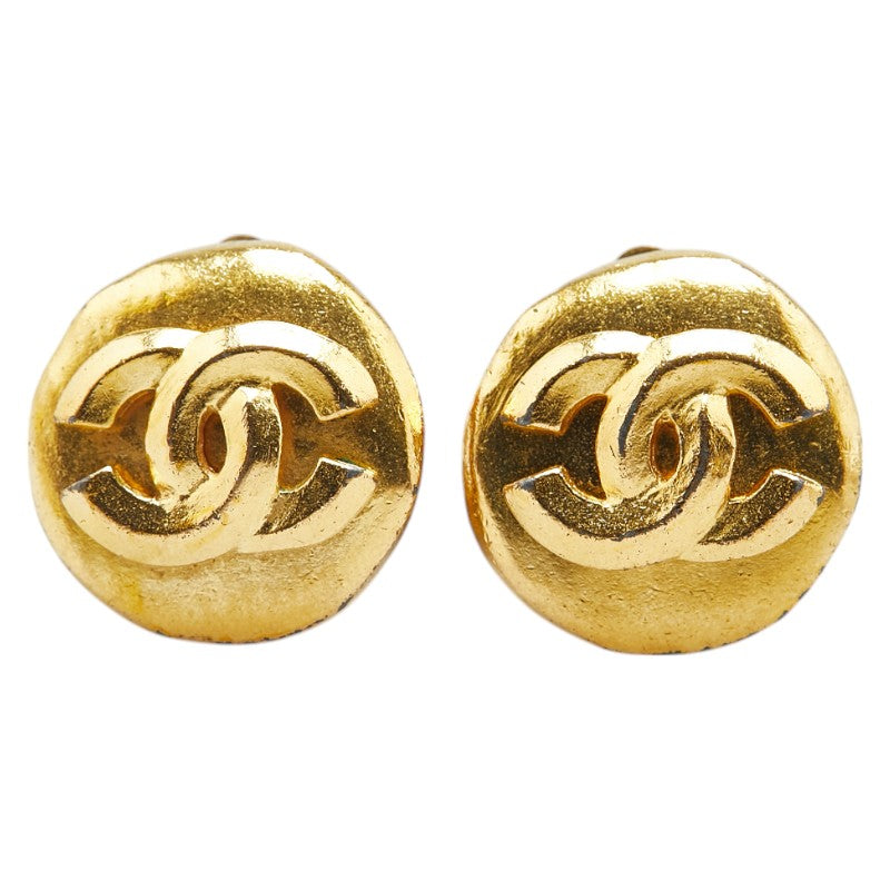 Chanel Vintage Coco Mark Earrings Gold