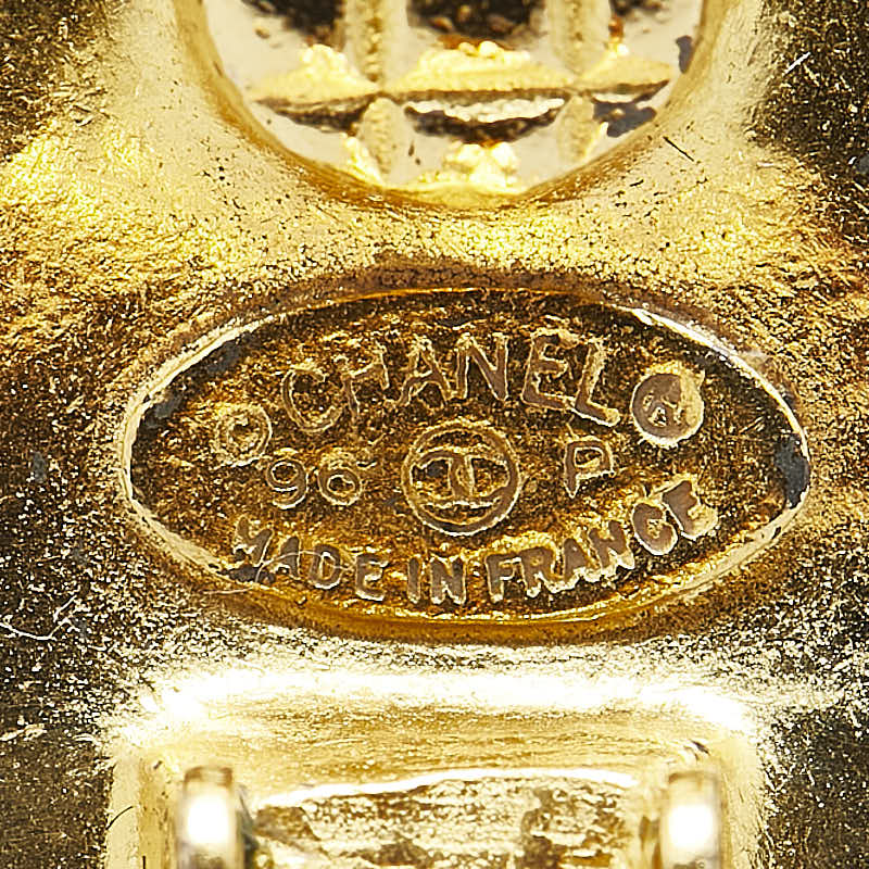 Chanel Vintage Coco Mark Earrings Gold