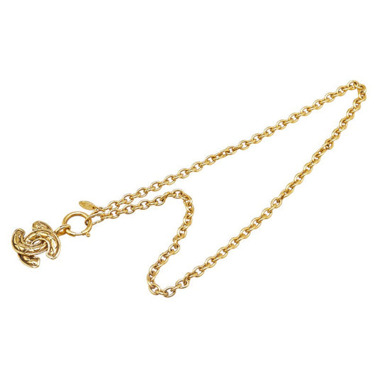 Chanel Matelasse Coco Mark Necklace Gold
