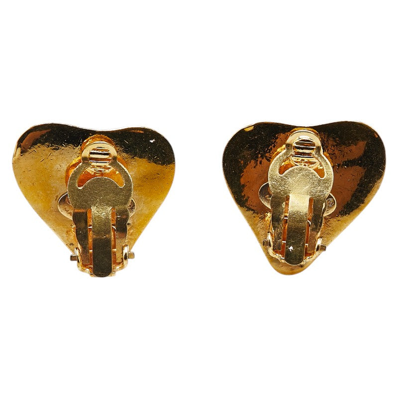 Chanel Heart Earrings Gold Clip-on