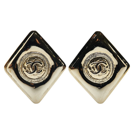 Chanel Vintage Coco Mark Earrings Gold