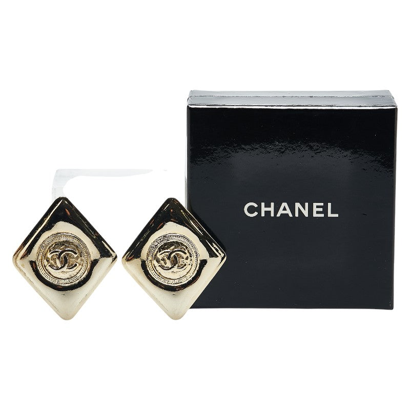 Chanel Vintage Coco Mark Earrings Gold