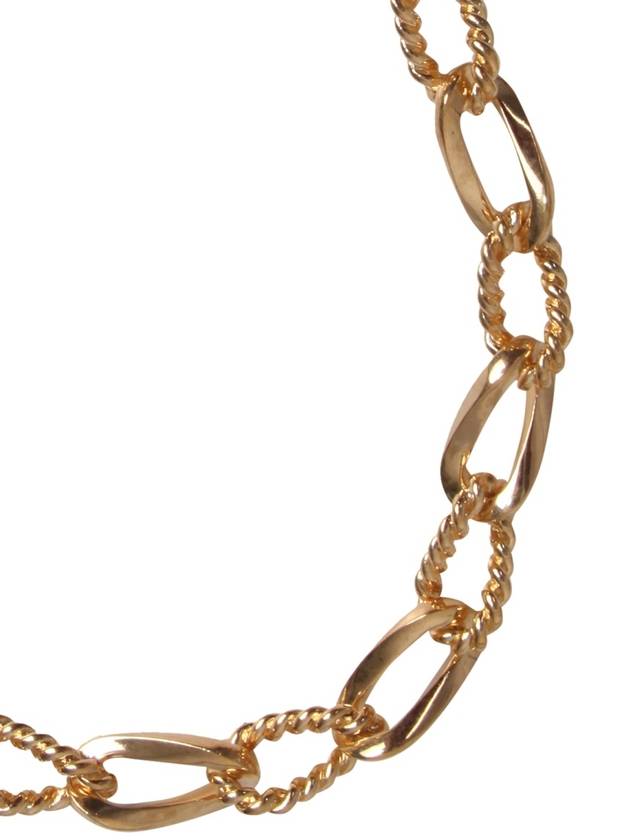Saint Laurent Women's Bi-Texture Chain Choker in Metal Gold