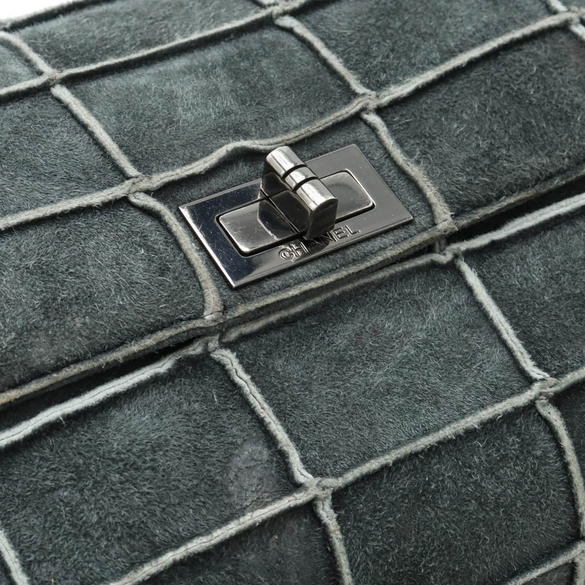 Chanel Suede 2.55 Chocolate Bar Shoulder Bag