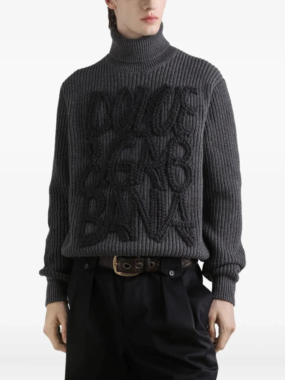 Dolce & Gabbana Men Long Sleeve Turtle-Neck Sweater