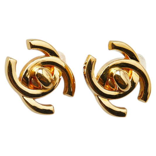 Chanel Vintage Coco Mark Turnlock Earrings