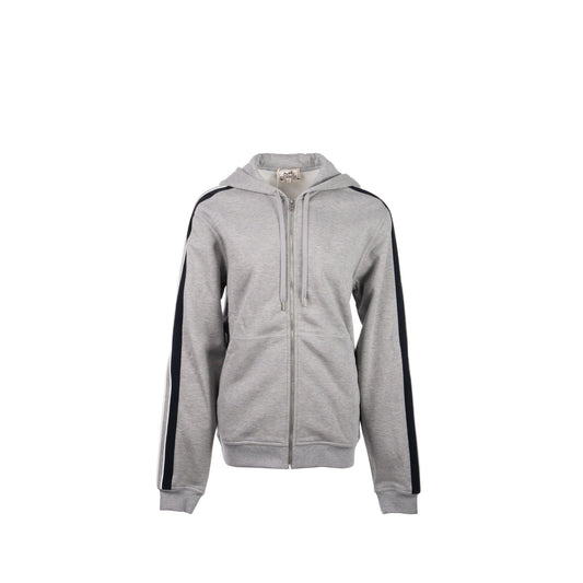 Hermes size S “run H” zipped hoodie grey/ black