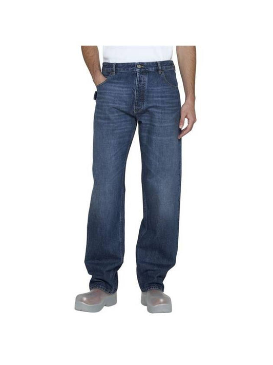 Bottega Veneta Washed Straight Fit Denim Jeans Blue