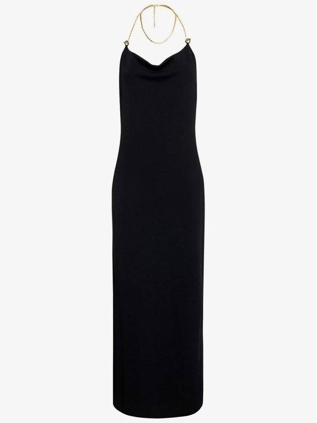 Bottega Veneta 24 ss Viscose Midi Dress WITH Chain Detail 773543V3O301000 B0650991129