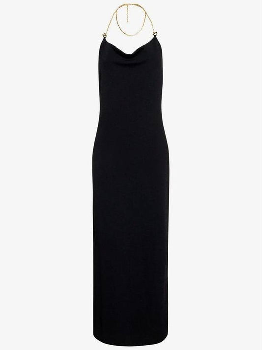 Bottega Veneta 24 ss Viscose Midi Dress WITH Chain Detail 773543V3O301000 B0650991129