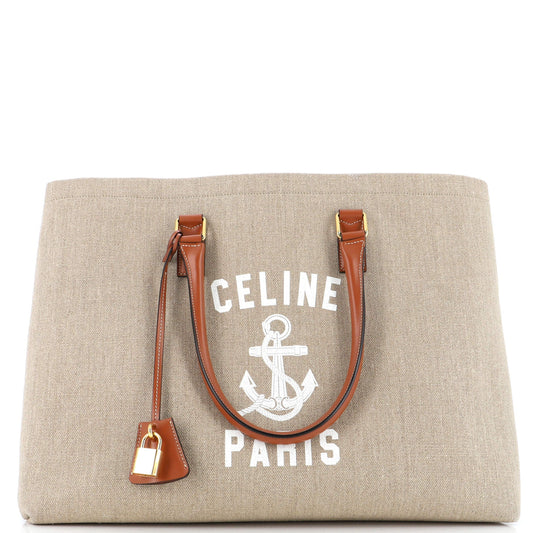 Celine St. Tropez Horizontal Cabas Tote Canvas with Leather
