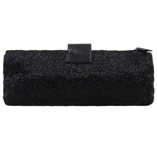 FENDI Beads Mamma Baguette Shoulder Bag Black