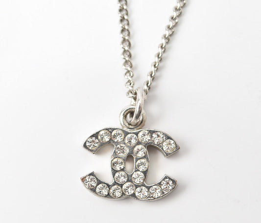 Chanel Metal Rhinestone Necklace Pendant