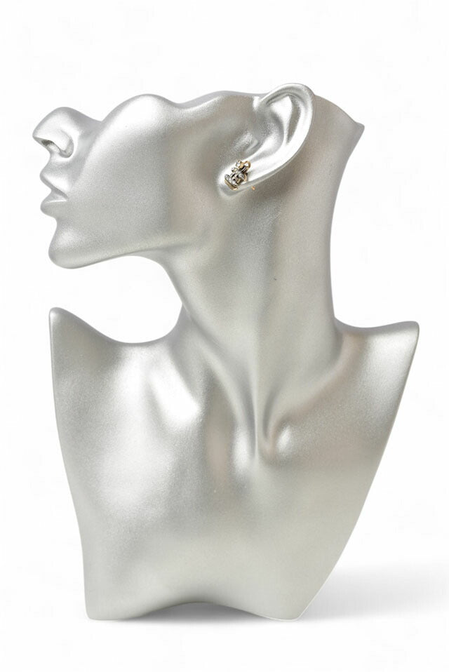 Chanel Earrings Double CC Mark Rhinestone