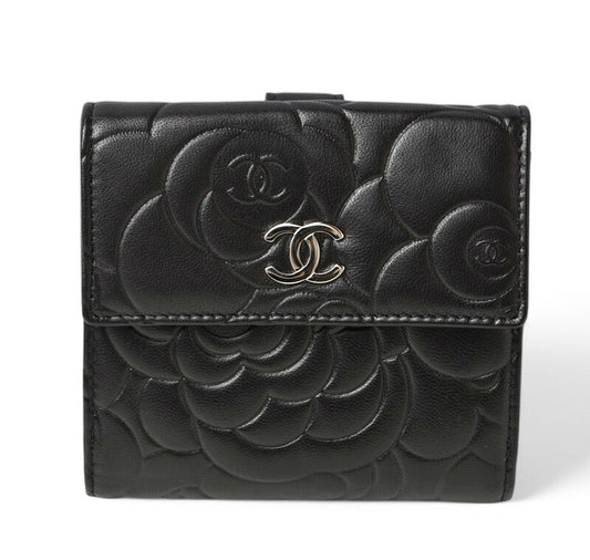 Chanel Camellia Embossed Wallet A47422