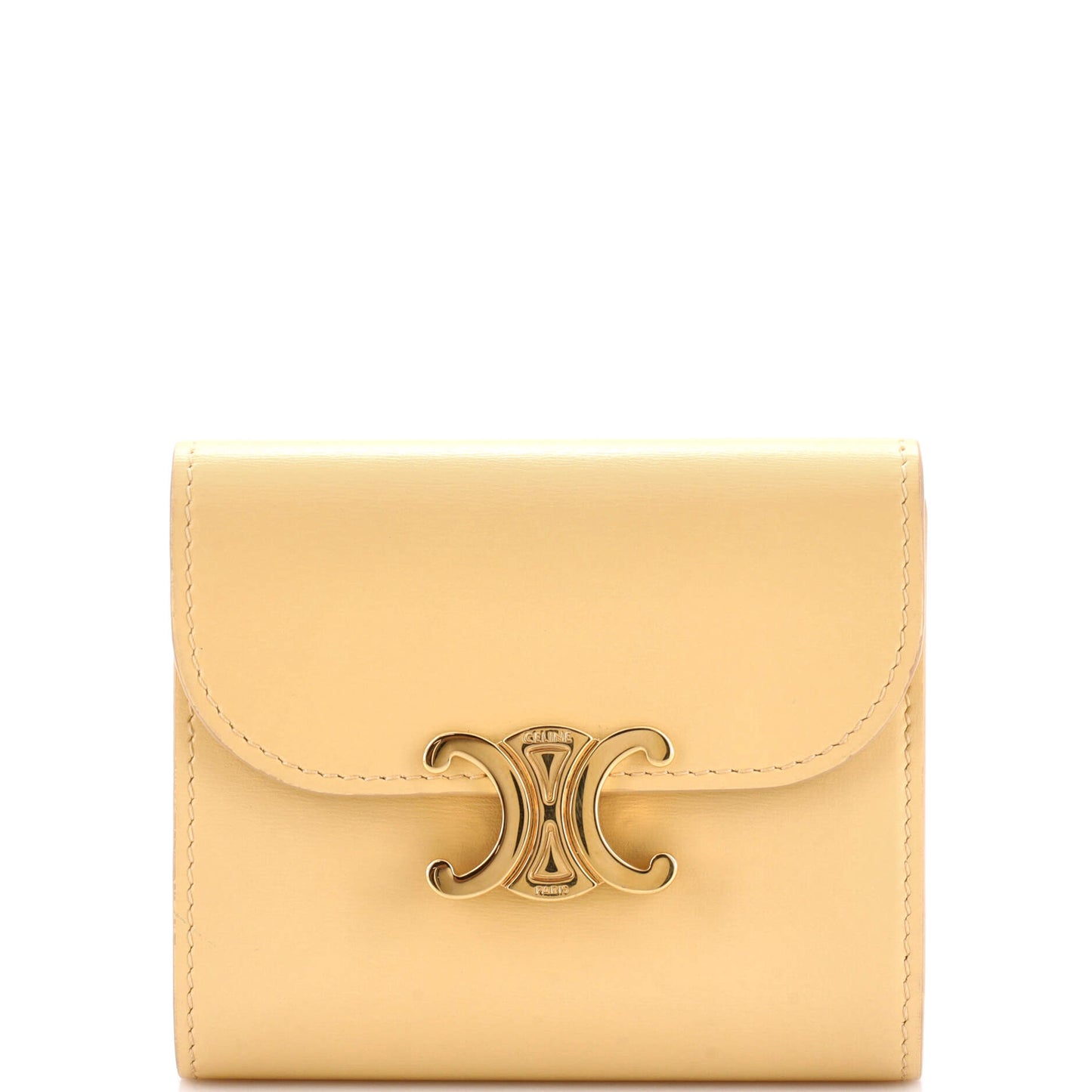 Celine Triomphe Trifold Wallet Leather Small