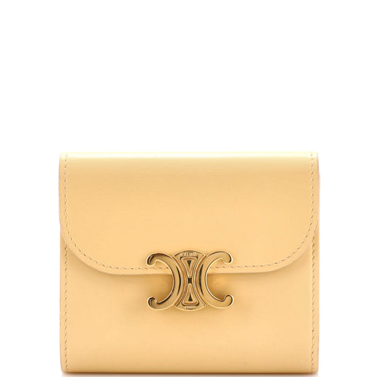 Celine Triomphe Trifold Wallet Leather Small