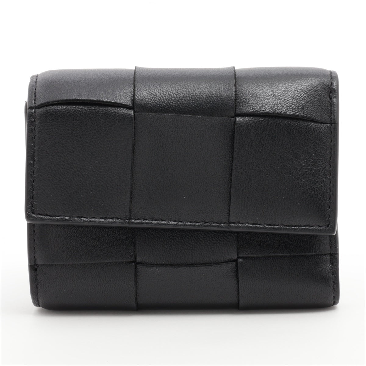 Bottega Veneta  Maxine Introduction Leather Compact Wallet Black