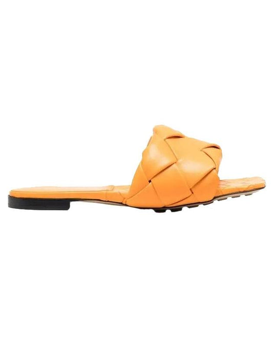 Bottega Veneta Women's Lido Leather Slippers Orange