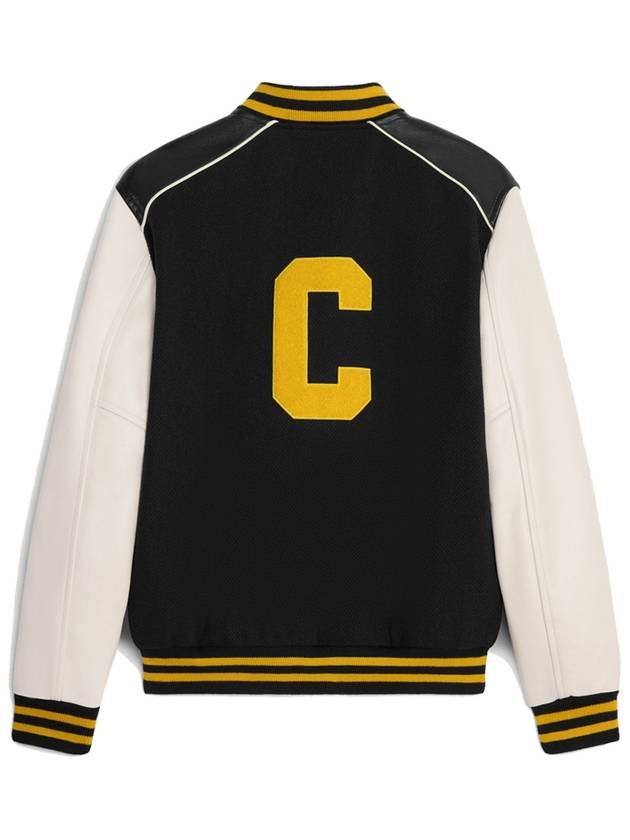 CELINE Classic Teddy Textured Wool Jacket Black Yellow