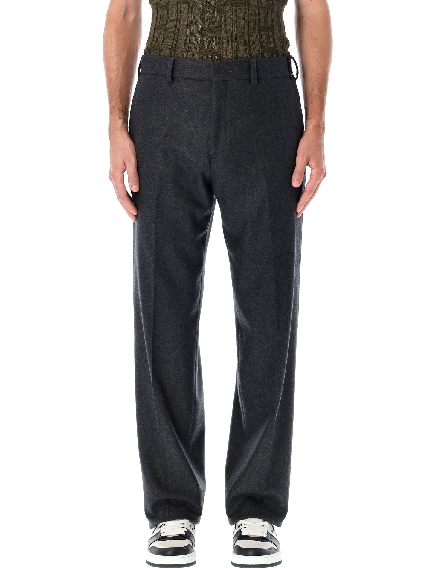 FENDI Stretch Cashmere Trousers for Men