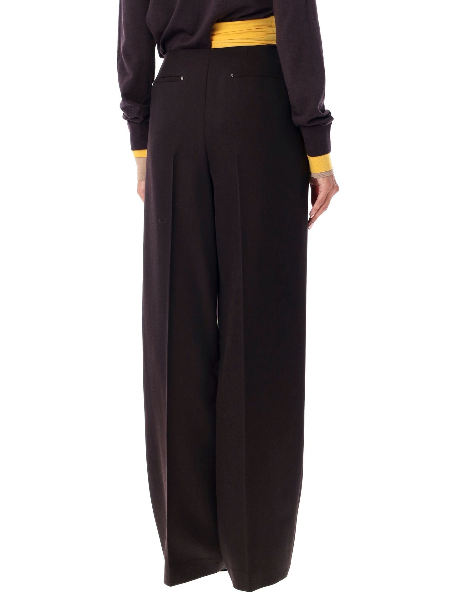 FENDI Wool Trousers with Straight Creased Leg - Size 42