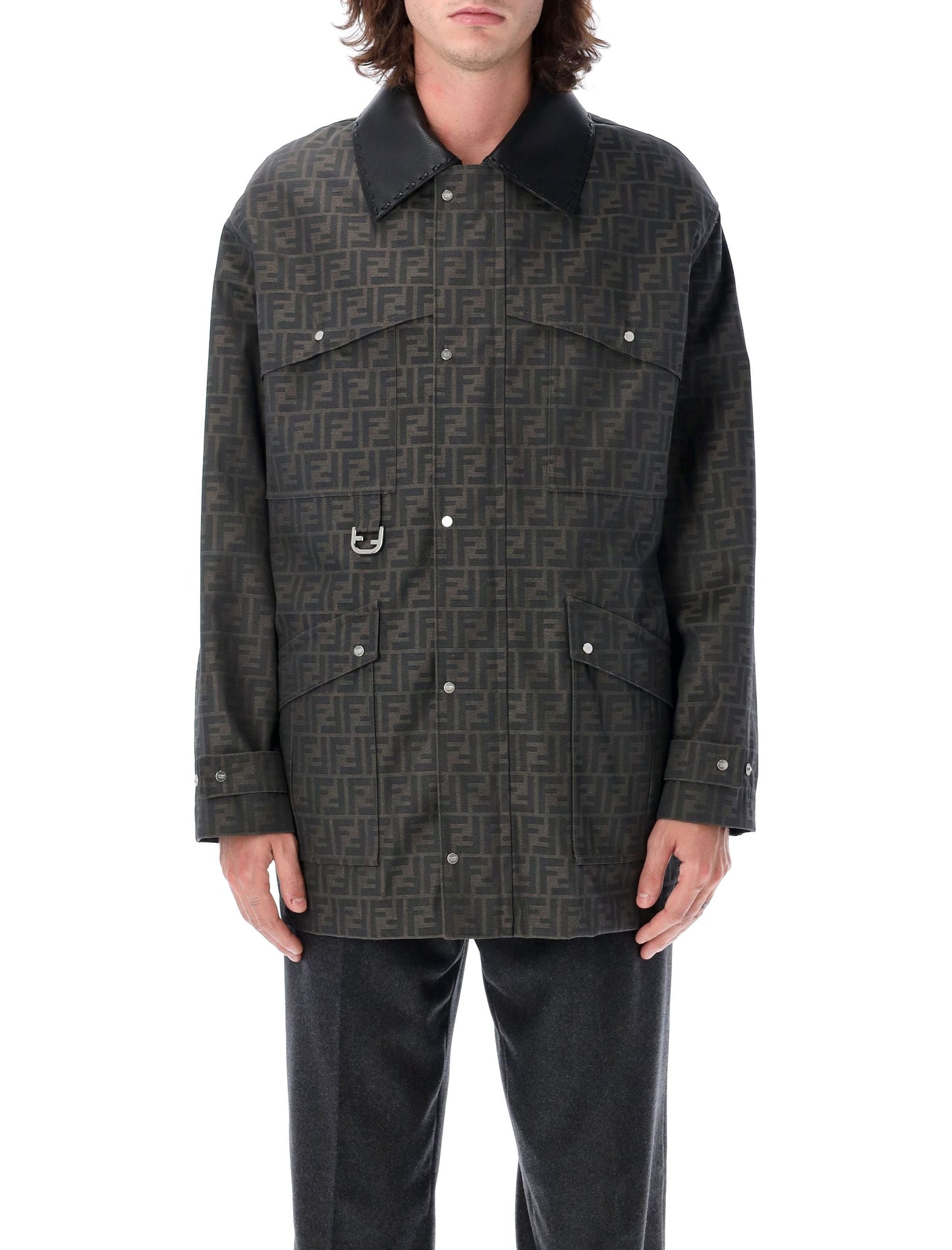 FENDI Embroidered Canvas Jacket for Men