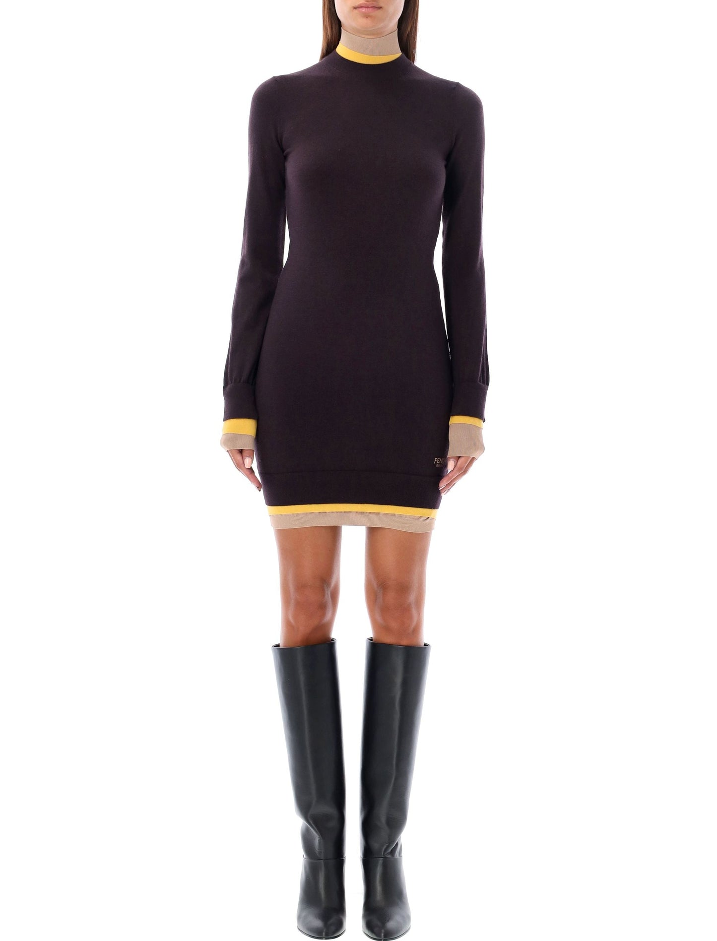 FENDI Wool Blend Mini Dress - Women's Suit for FW24