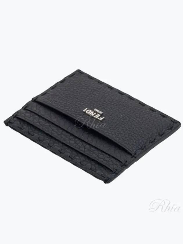 Fendi Selleria Leather Card Wallet Black