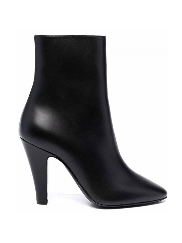 Saint Laurent Leather Ankle Heel Chelsea Boots Black