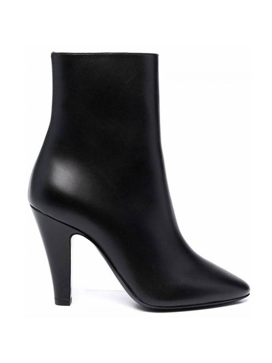 Saint Laurent Leather Ankle Heel Chelsea Boots Black