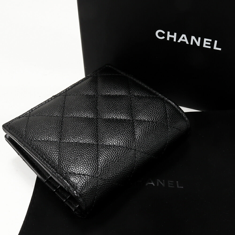 Chanel Caviar Skin Bifold Wallet Black