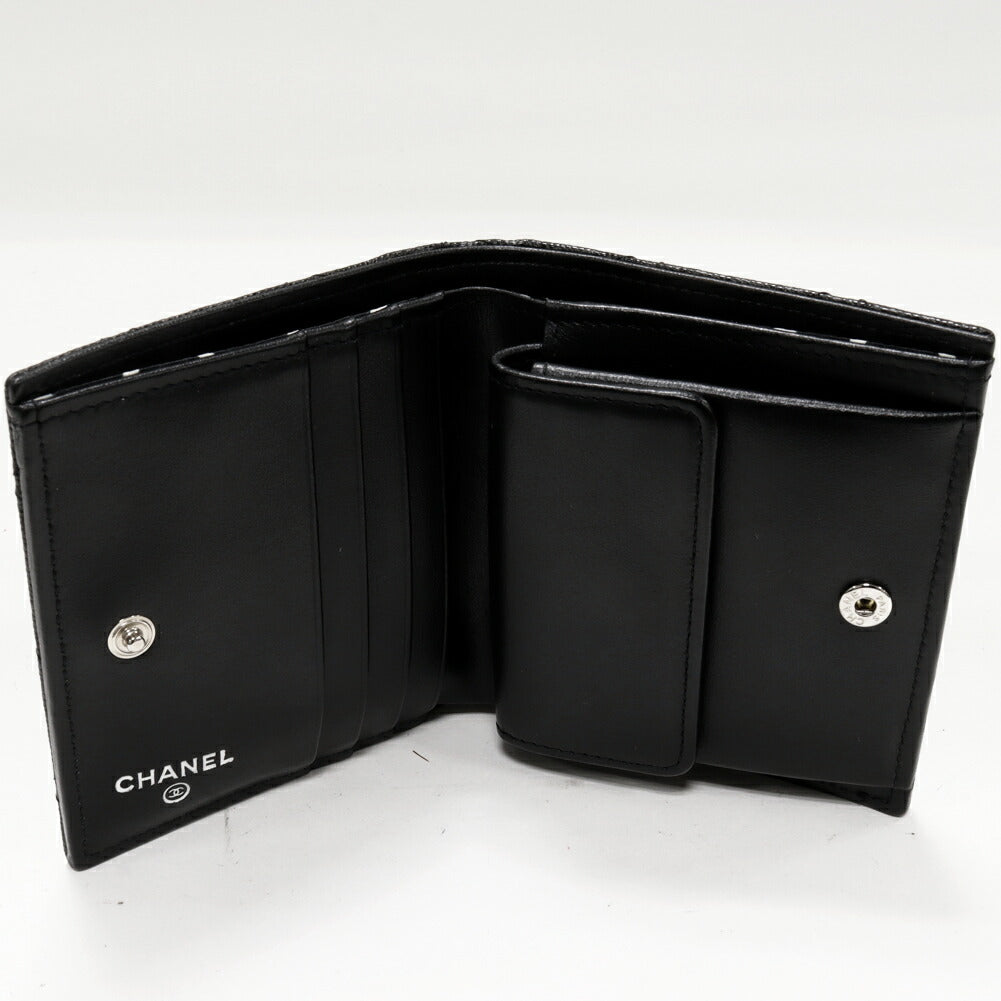 Chanel Caviar Skin Bifold Wallet Black