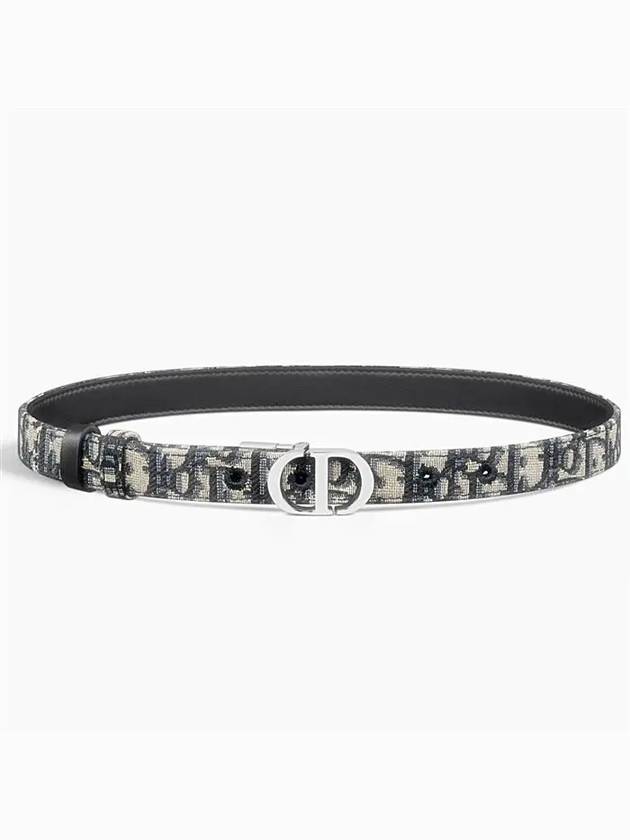 30 Montaine 20MM Reversible Leather Belt Blue Beige Dior