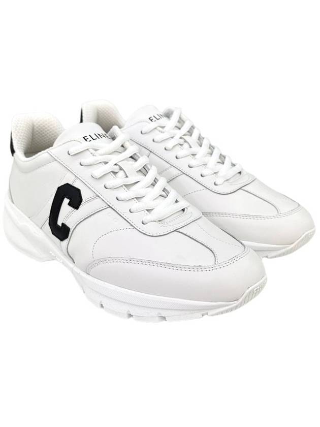 CELINE Runner CR02 Calfskin Lace-Up Low Top Sneakers White