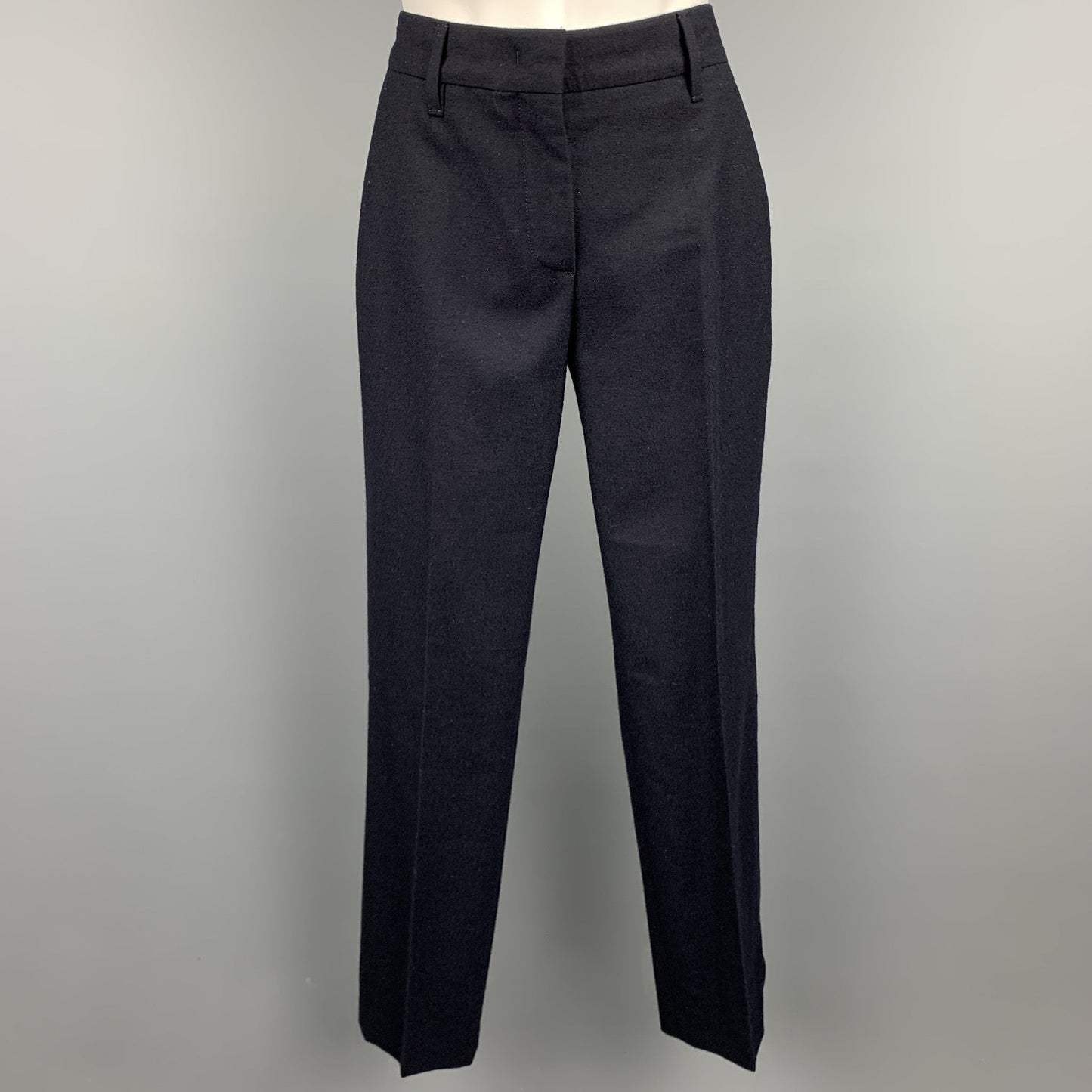 PRADA Size 2 Navy Virgin Wool Dress Pants