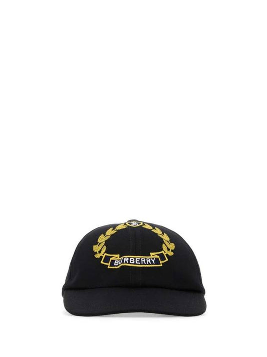 Burberry BLACK Black cotton baseball cap 8069377 A1189