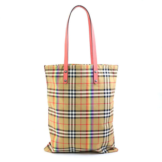 Burberry  pink Cotton Leather Shoulder Bag Tote Bag ()