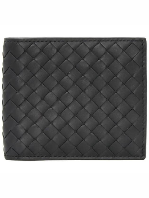 Bottega Veneta Intrecciato Weaving Half Wallet Black