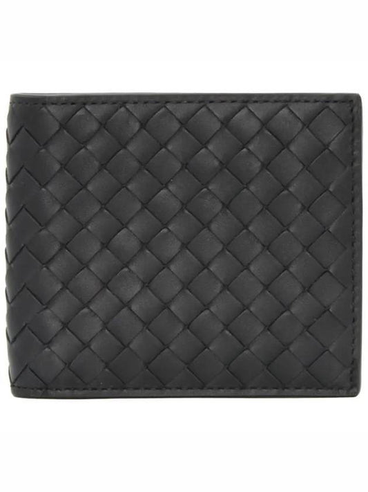 Bottega Veneta Intrecciato Weaving Half Wallet Black
