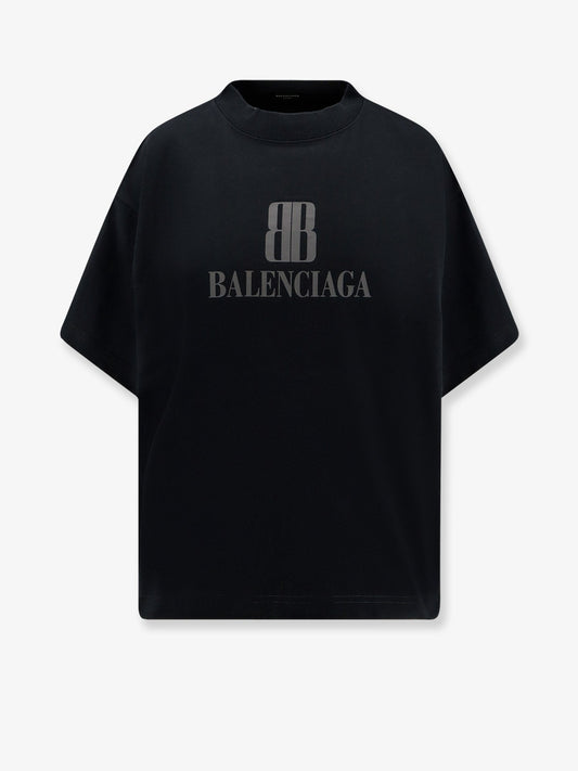 Balenciaga Women Cotton T-Shirt With Logo