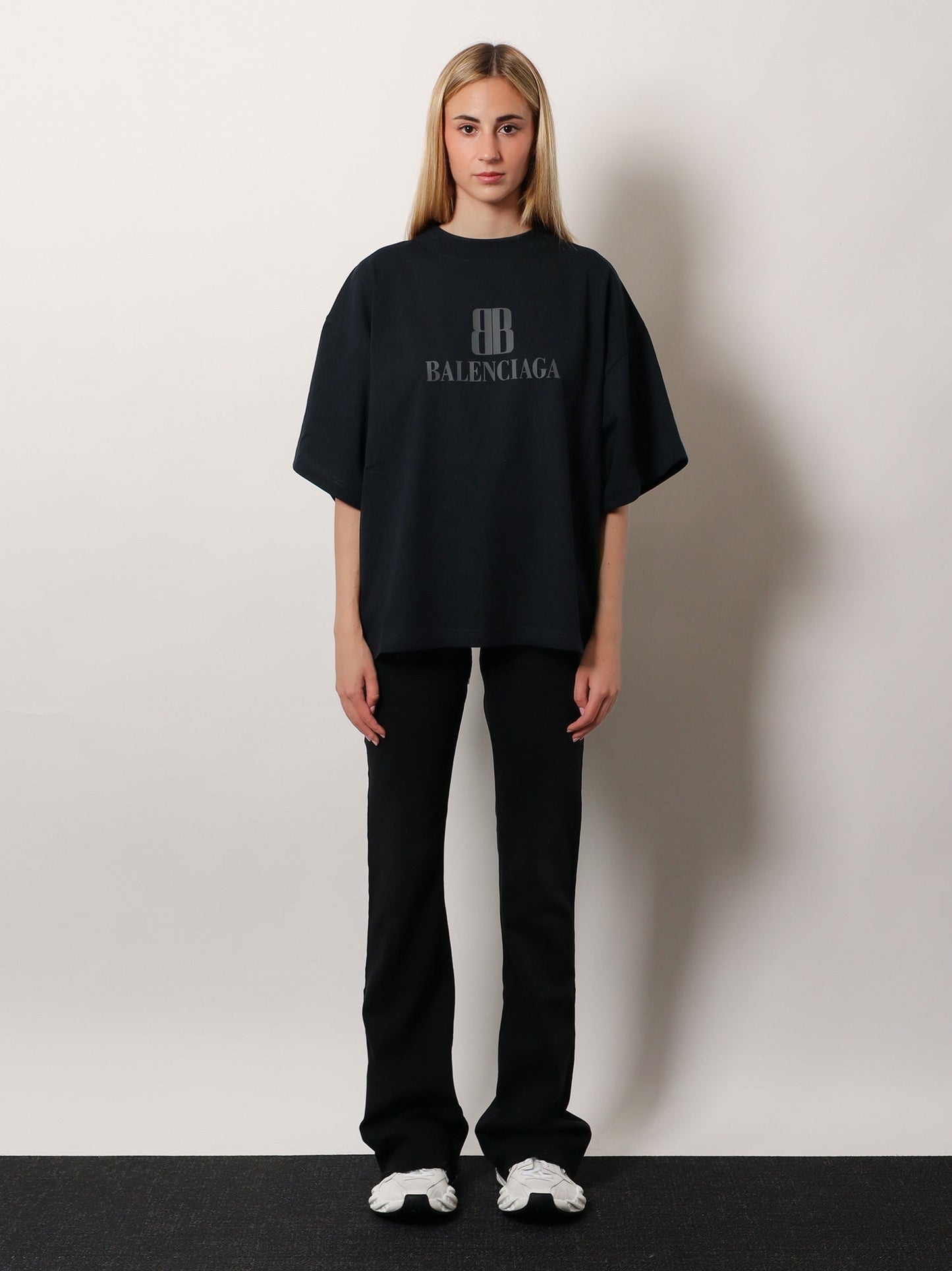 Balenciaga Women Cotton T-Shirt With Logo